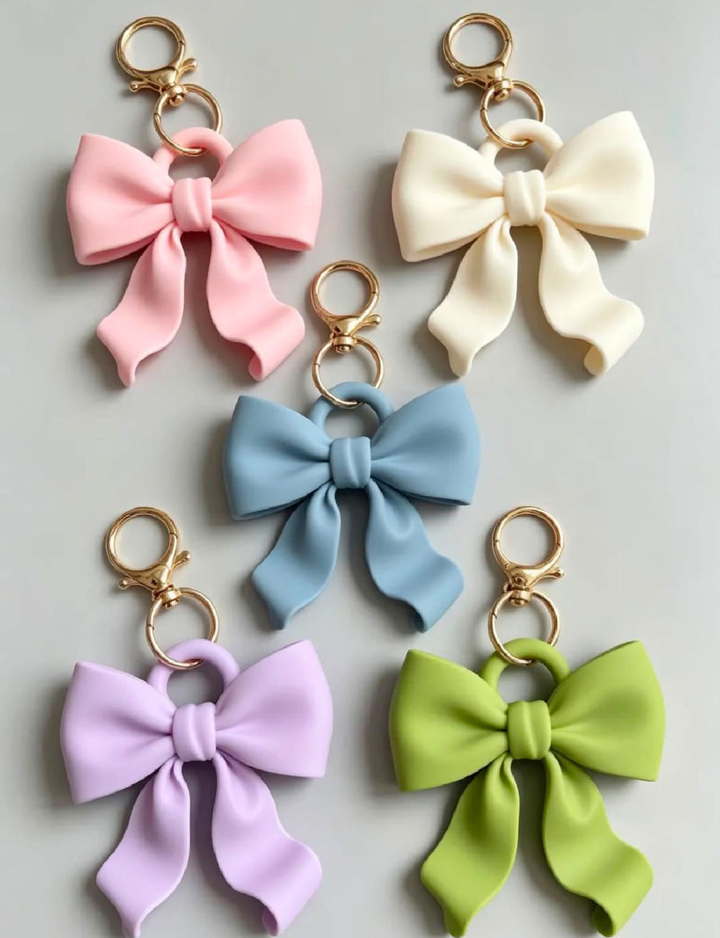 “Soft” (looking) bow keychain