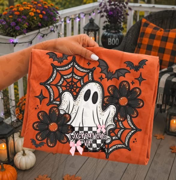 Faux embroidery, floral ghost