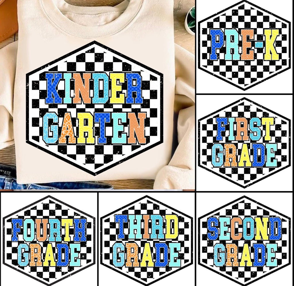 Back to school, checkered—grades